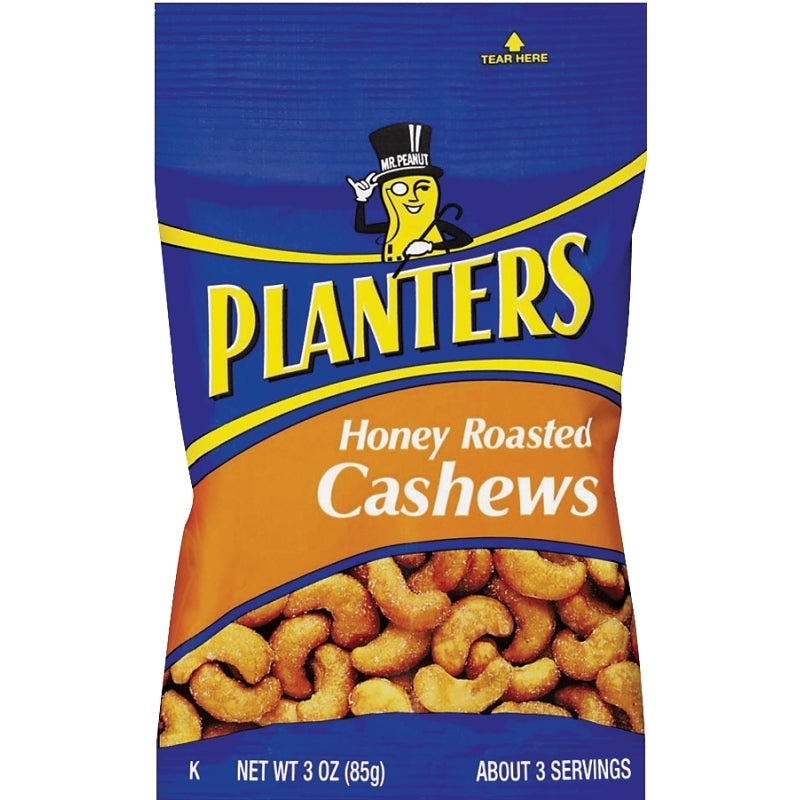 Planters 422700 Cashew, Honey Roasted, 3 oz, Bag