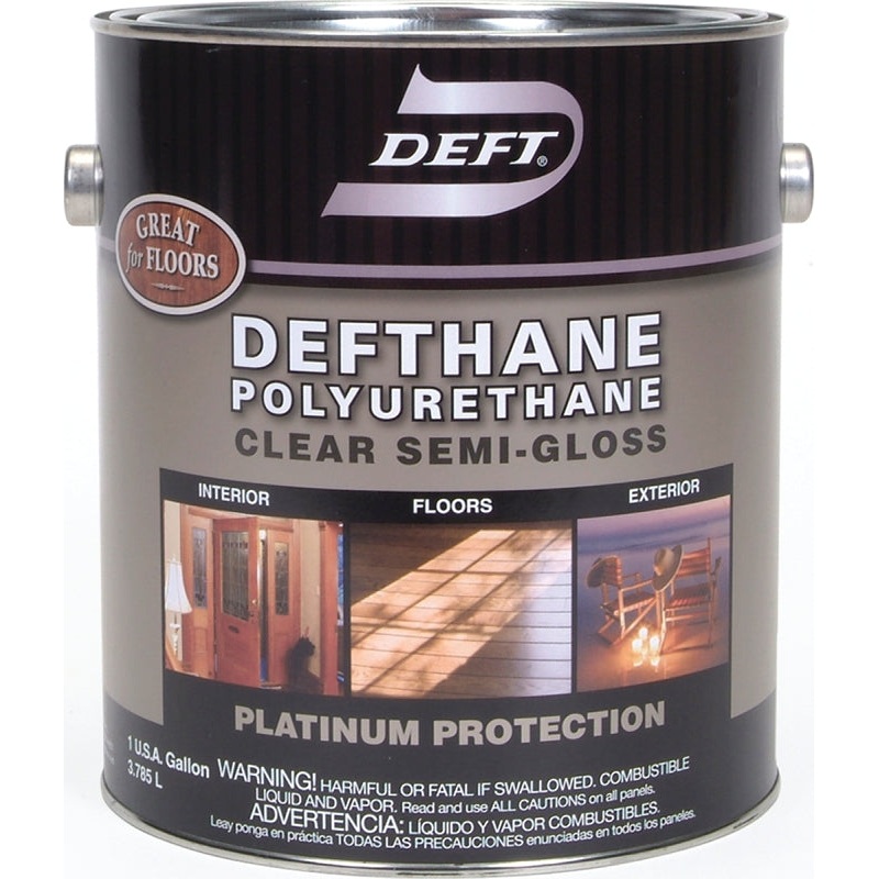 PPG Defthane 023-01 Polyurethane, Semi-Gloss, Liquid, Amber, 1 gal, Can