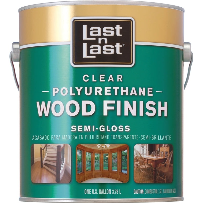 Last n Last 53531 Polyurethane Wood Finish, Semi-Gloss, Liquid, Clear, 1 gal, Can