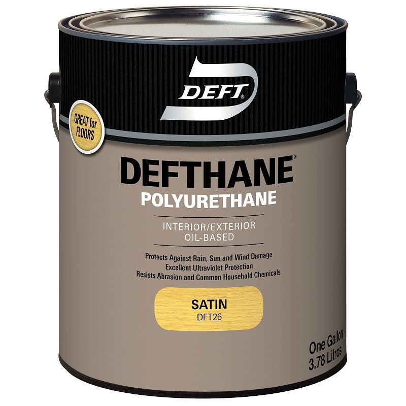 PPG Defthane 025-01 Polyurethane, Satin, Liquid, Amber, 1 gal, Can