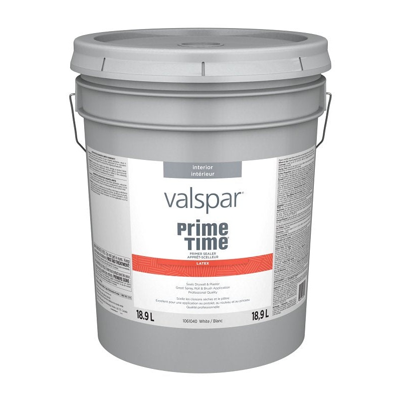 Valspar Prime Time 029.1061040.008 Interior Primer Sealer, White, 5 gal