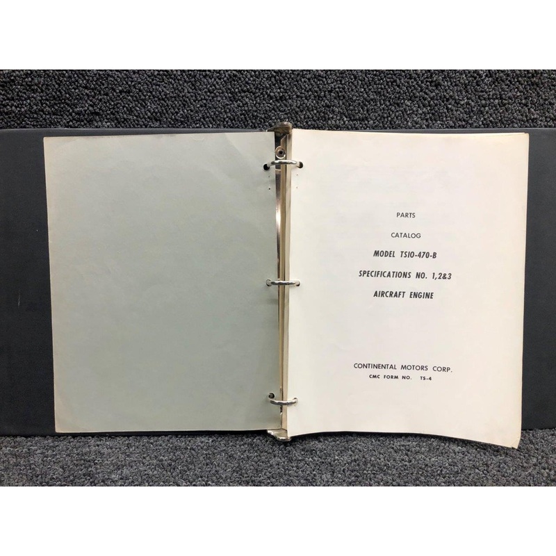 Continental TSIO-470-B Parts Catalog & Overhaul Manual