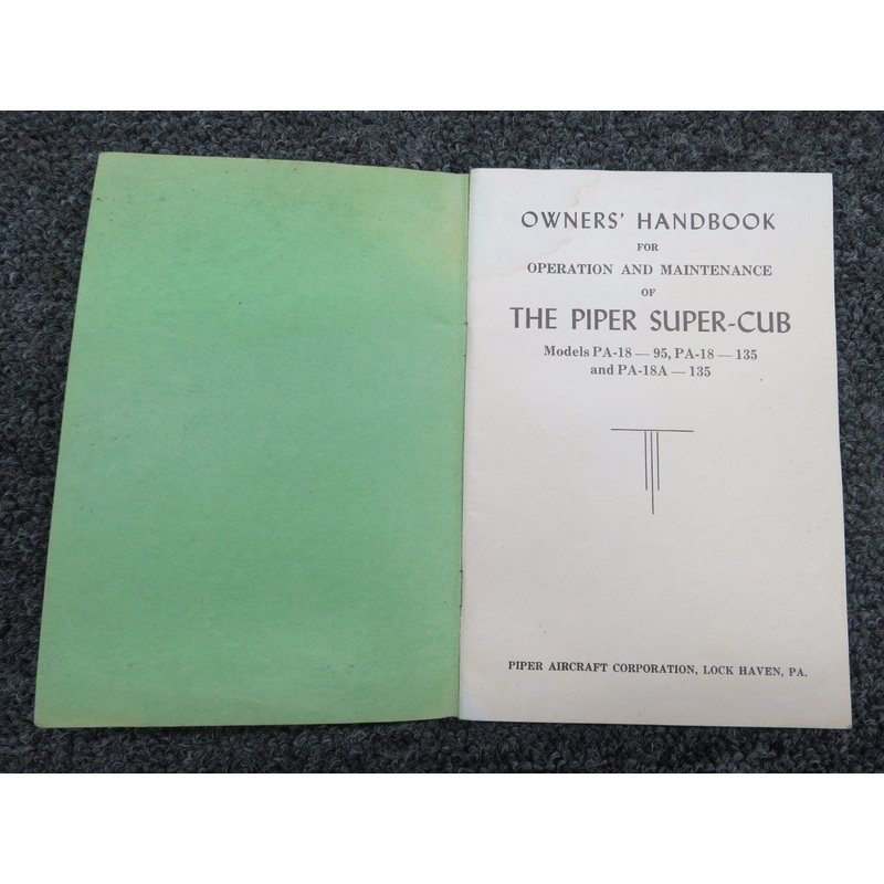 Piper Super Cub Owners Handbook For Operation & Maintenance