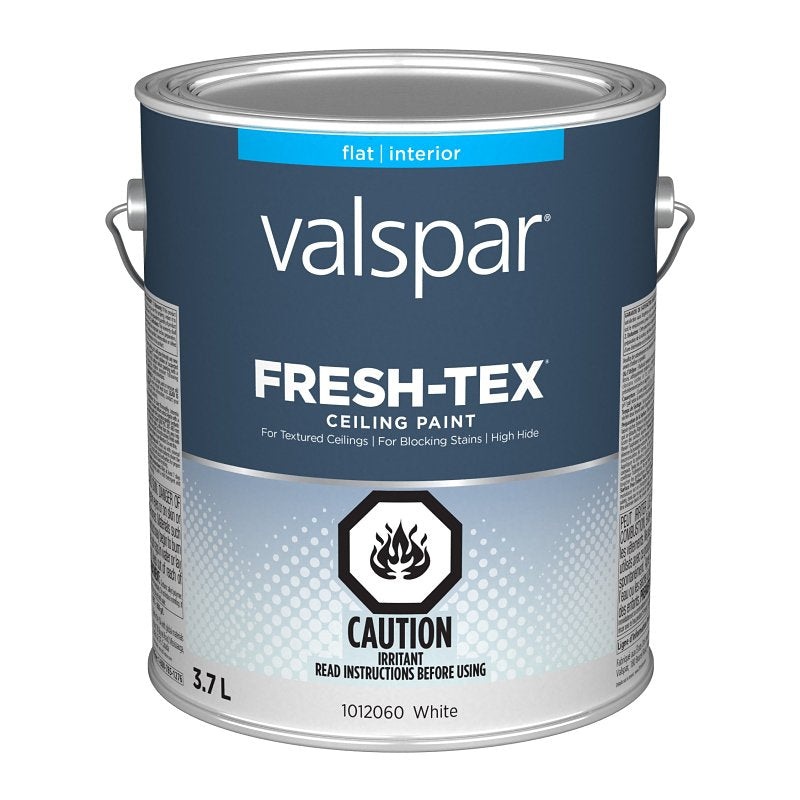 Valspar Fresh-Tex 029.1012060.007 Ceiling Paint, Flat, White, 1 gal, Alkyd