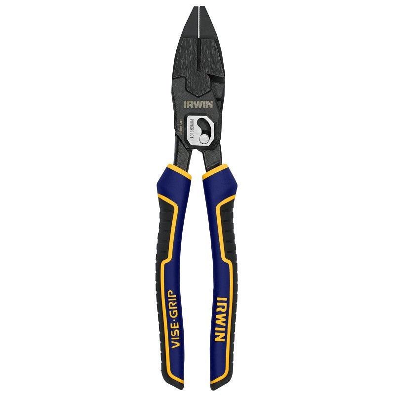 Irwin PowerSlot IWHT84000 Lineman’s Plier with Wire Cutter, 9-1/2 in OAL, 12/2 AWG Cutting Capacity, 1 in Jaw Opening