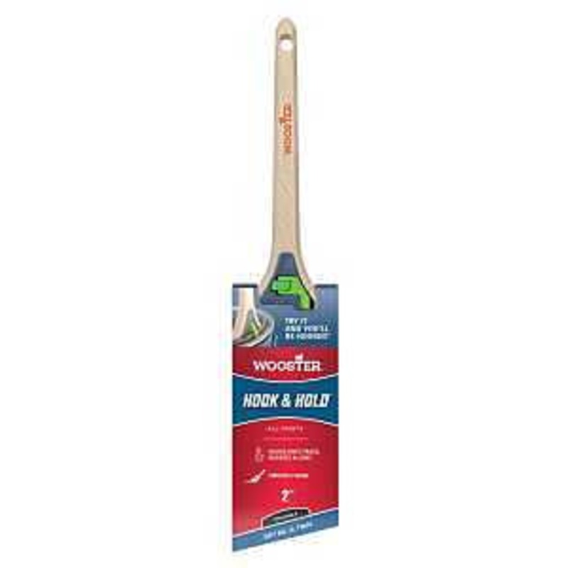 Wooster Hook and Hold 5300-2 Trim Paint Brush, 2 in W, Soft Thin Angle Brush, 2-3/8 in L Bristle, Polyester Bristle