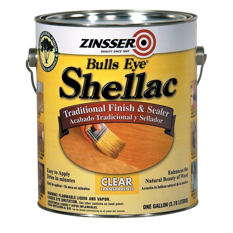 Zinsser 00301 Shellac, Midtone, Clear, Liquid, 1 gal, Can