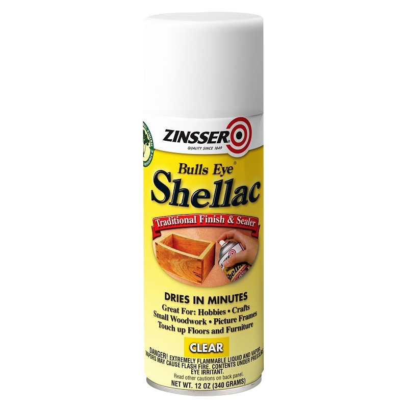 Zinsser 00408 Shellac, Mid-Tone, Clear, Liquid, 12 oz, Can