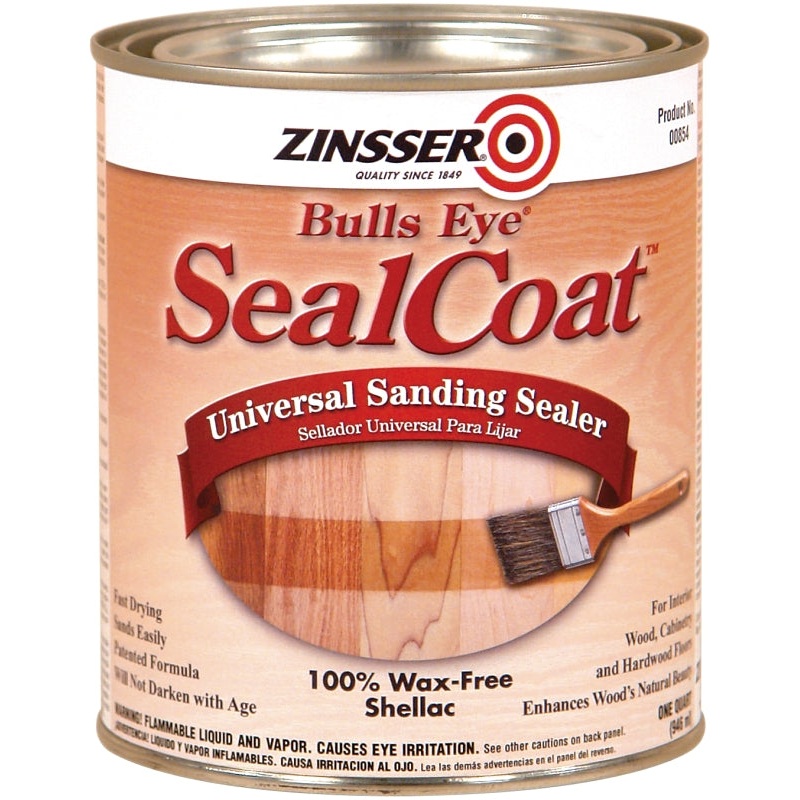 Zinsser 00854 Sanding Sealer, Amber, Liquid, 1 qt, Can