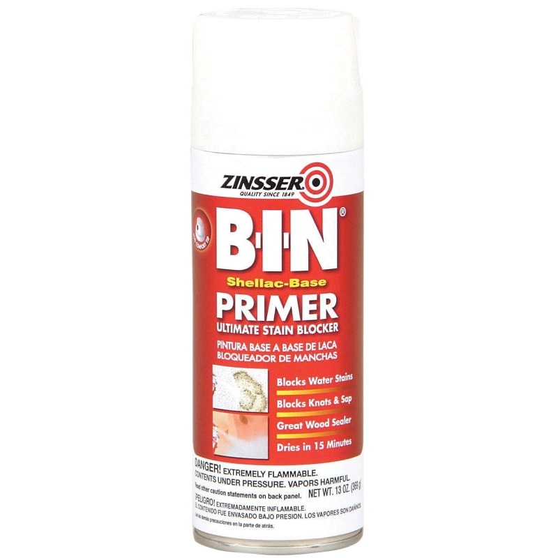 Zinsser 01008 Primer, 10 to 12 sq-ft Coverage Area, White, 13 oz