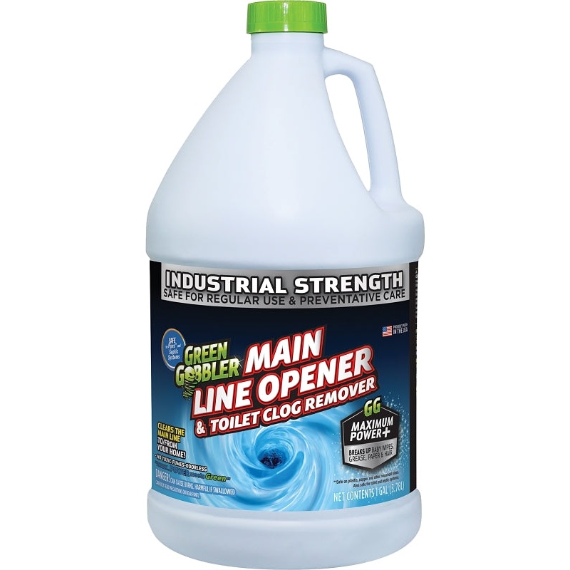 Green Gobbler G0670 Drain Cleaner, Liquid, Colorless, Odorless, 128 oz Bottle