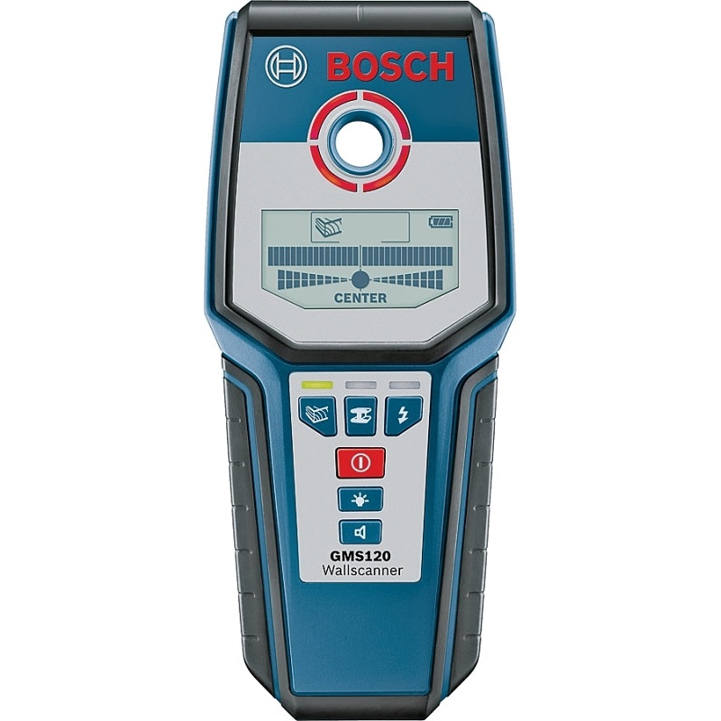 Bosch GMS 120-27 Multi-Wall Scanner, AA Battery, Up to 4-3/4 in Ferrous Metals, 3-1/8 in Non-Ferrous Metals Detection