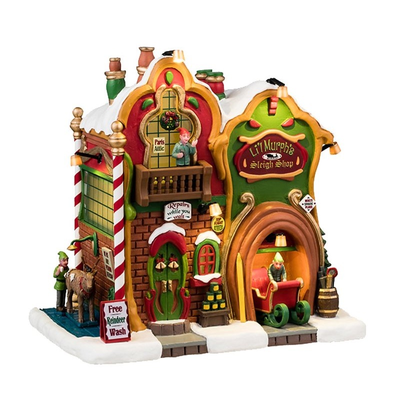LIC LTD 45264 LI’I Murph’s Sleigh Shop, Santa’s Wonderland, Resin