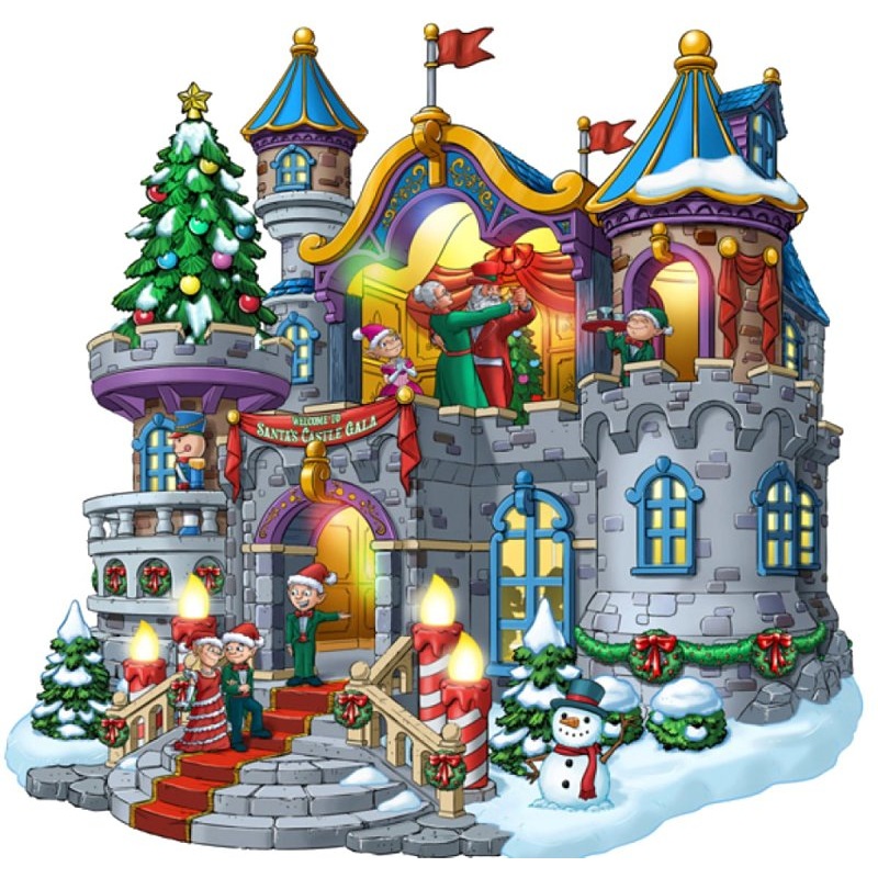 LIC LTD 45270 Santa’s Castle Gala w/4.5V Adapter, Santa’s Wonderland, Resin