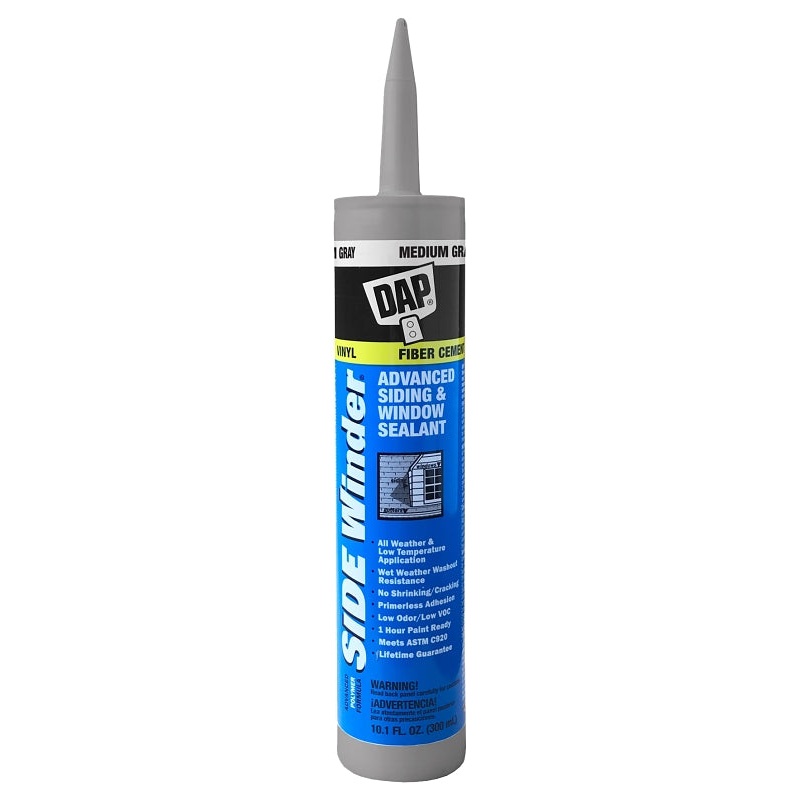 DAP 00835 Siding and Window Sealant, Black, 24 hr Curing, -35 to 140 deg F, 10.1 oz Cartridge