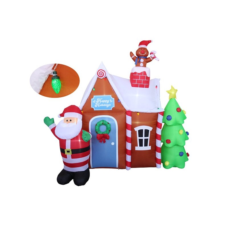 J Hofert Co 5605 Inflatable Gingerbread House, 7 ft