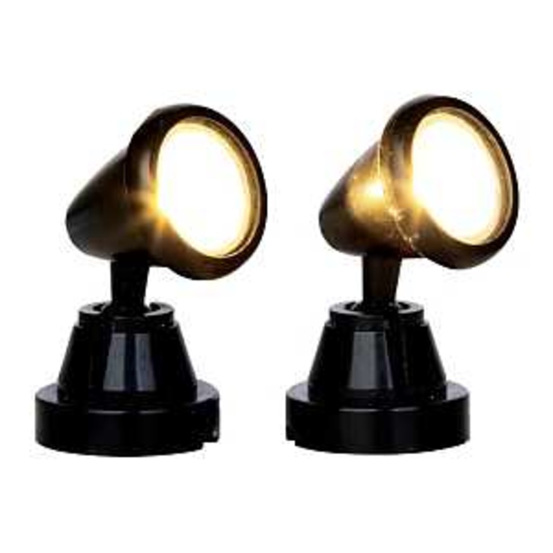 Lemax 44756 Round Spotlight Set, 50 mA, 4.5 VDC, LED Lamp, Bright White Light