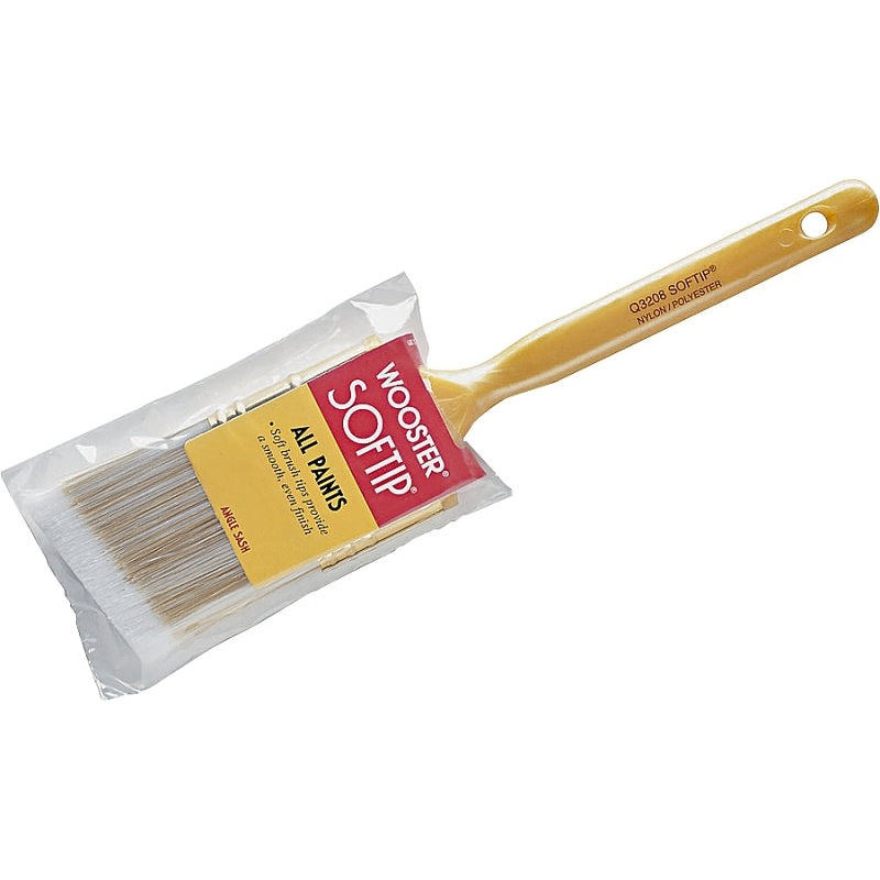 Wooster Q3208-2 Paint Brush, 2 in W, 2-3/16 in L Bristle, Nylon/Polyester Bristle, Beaver Tail Handle