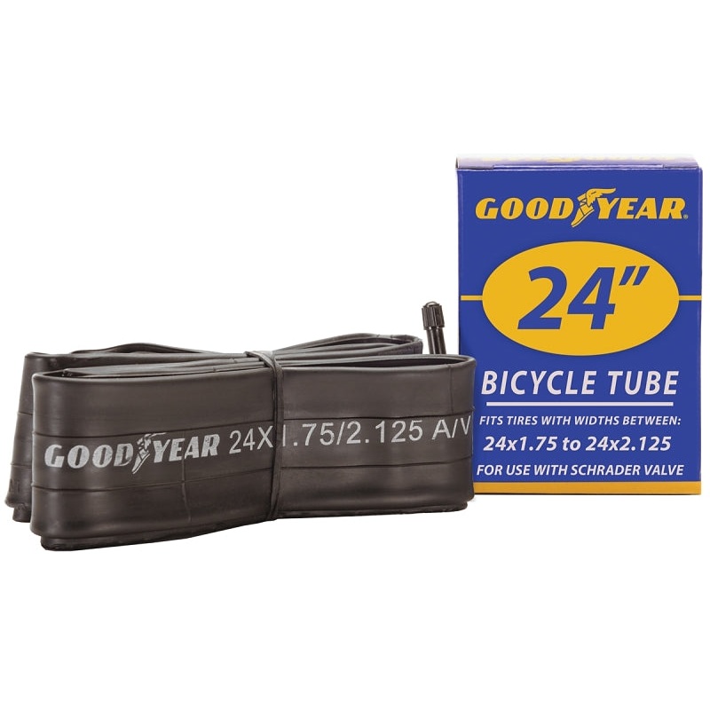 Kent 91078 Bicycle Tube, Butyl Rubber, Black, For: 24 x 1-3/4 in to 2-1/8 in W Bicycle Tires
