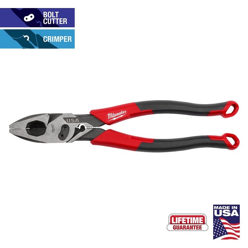Milwaukee MT550C Lineman’s Pliers, 1.39 in Jaw Opening, 0.74 in W Jaw, 9 in OAL