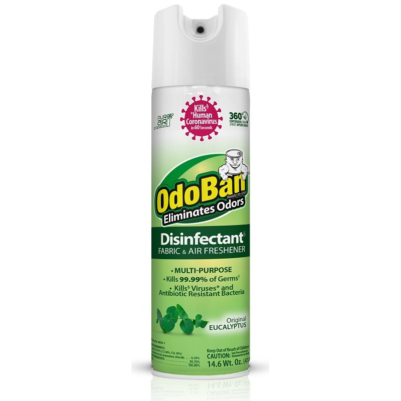 Odoban 910001-14A6 Odor Eliminator and Disinfectant, Eucalyptus, 14 oz Aerosol Can, Liquid, Clear