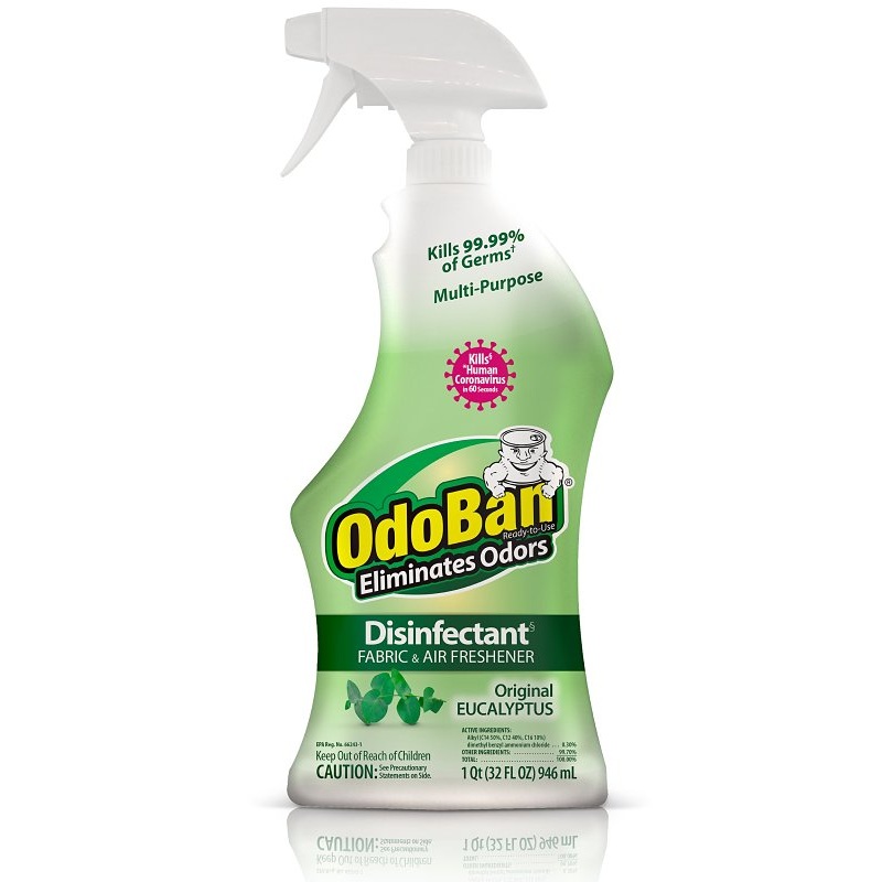 Odoban 910061-Q6 Ready-to-Use Disinfectant, 32 oz Trigger Sprayer, Liquid, Eucalyptus, Floral Alcohol