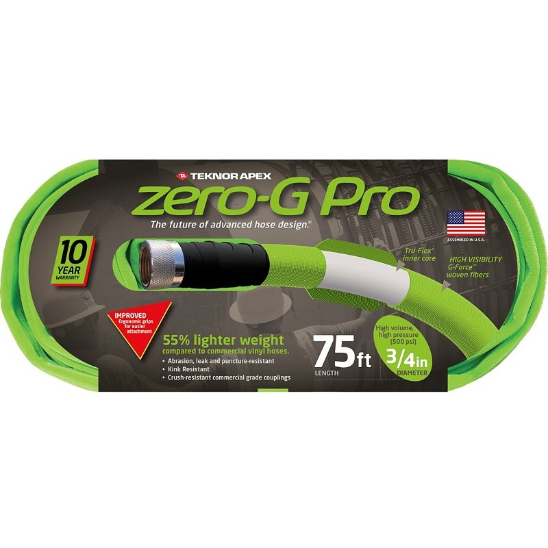 Zero-G 4300-75 Garden Hose, 3/4 in, 75 ft L, Green