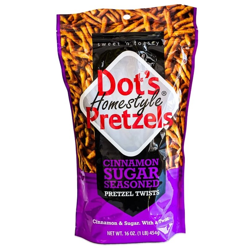 Dot’s Homestyle Pretzels 71928 Pretzel Twist, Cinnamon Sugar Seasoned, 16 oz Bag
