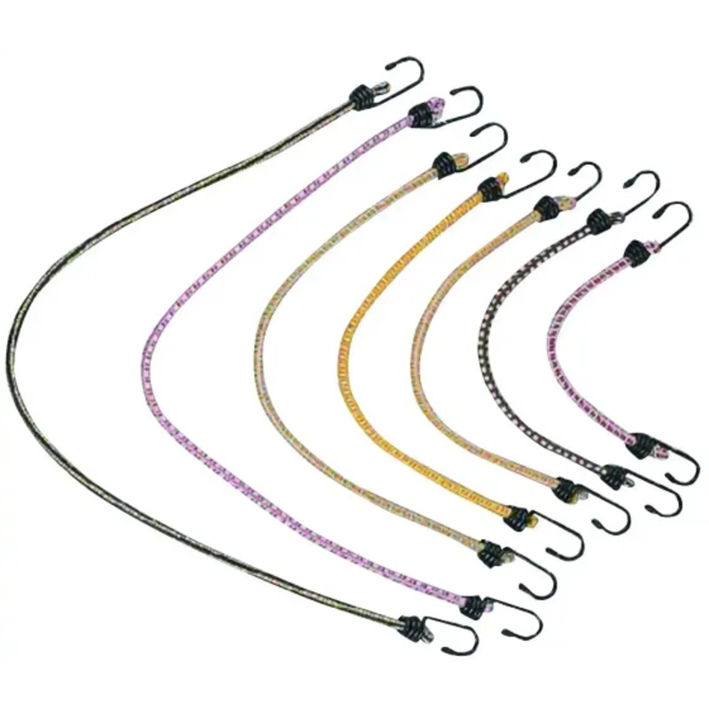 ProSource FH64019 Braided Stretch Cord Vinyl Coated Steel Ends (24 x 8mm, Black)