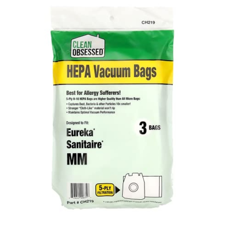 Clean Obsessed H-10 HEPA Bags for Eureka & Sanitaire Type MM Bags