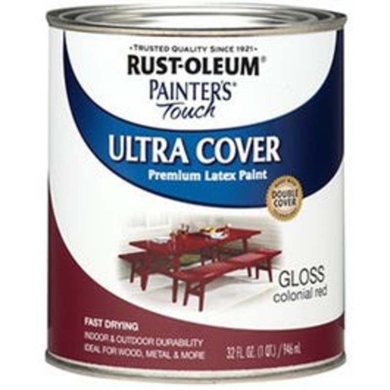 Painter’s Touch Ultra Cover Latex Paint, Colonial Red, 1-Qt.