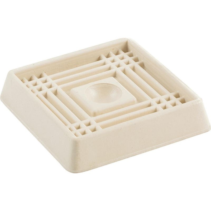 Shepherd Hardware 2-Inch Square Rubber Furniture Cups, Off-White, 4-Pack