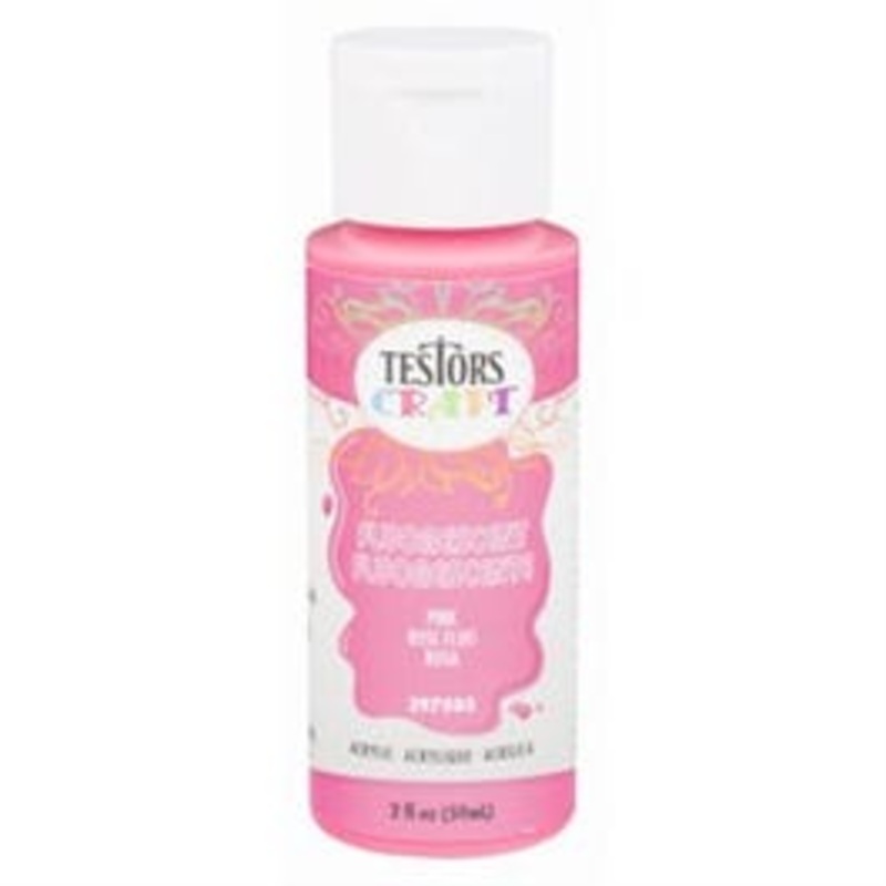 Acrylic Craft Paint, Pink Fluorescent, 2-oz.