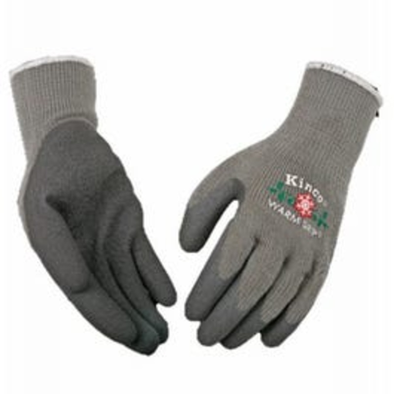 Cold-Weather Work Gloves, Latex-Coated Blue Knit, Women’s Small