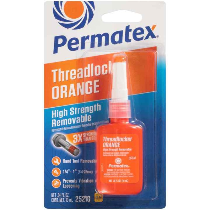 Permatex High Strength Removable Threadlocker Orange, 10 Ml