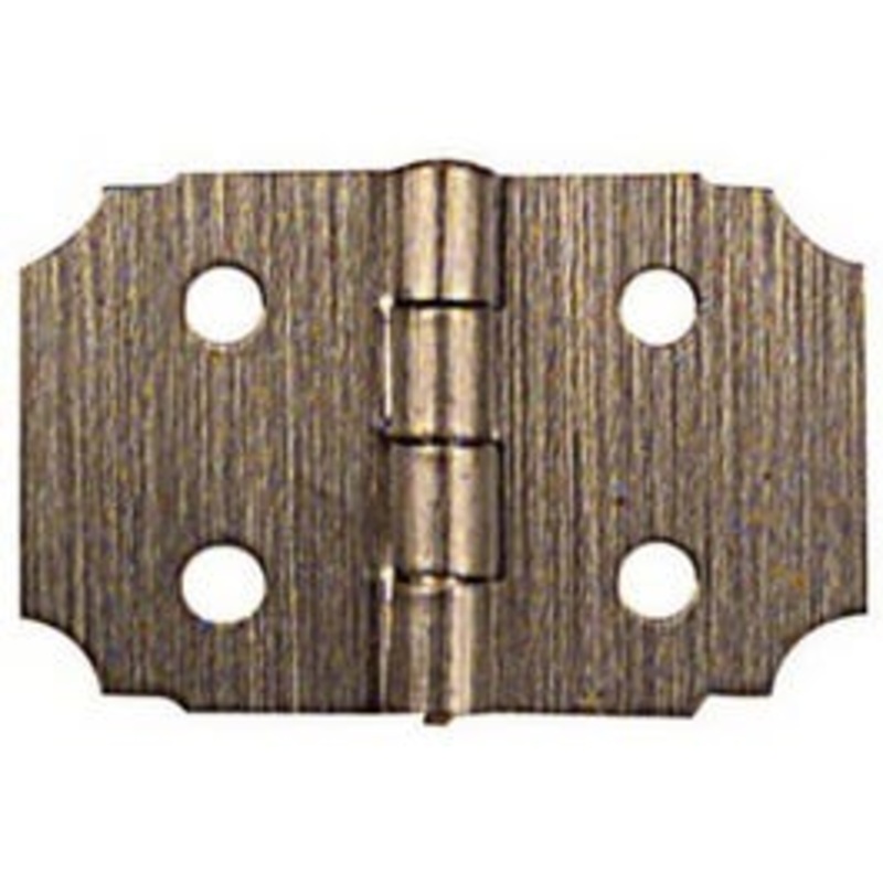 2-Pk., 5/8 x 1-In. Antique Brass Decorative Hinges