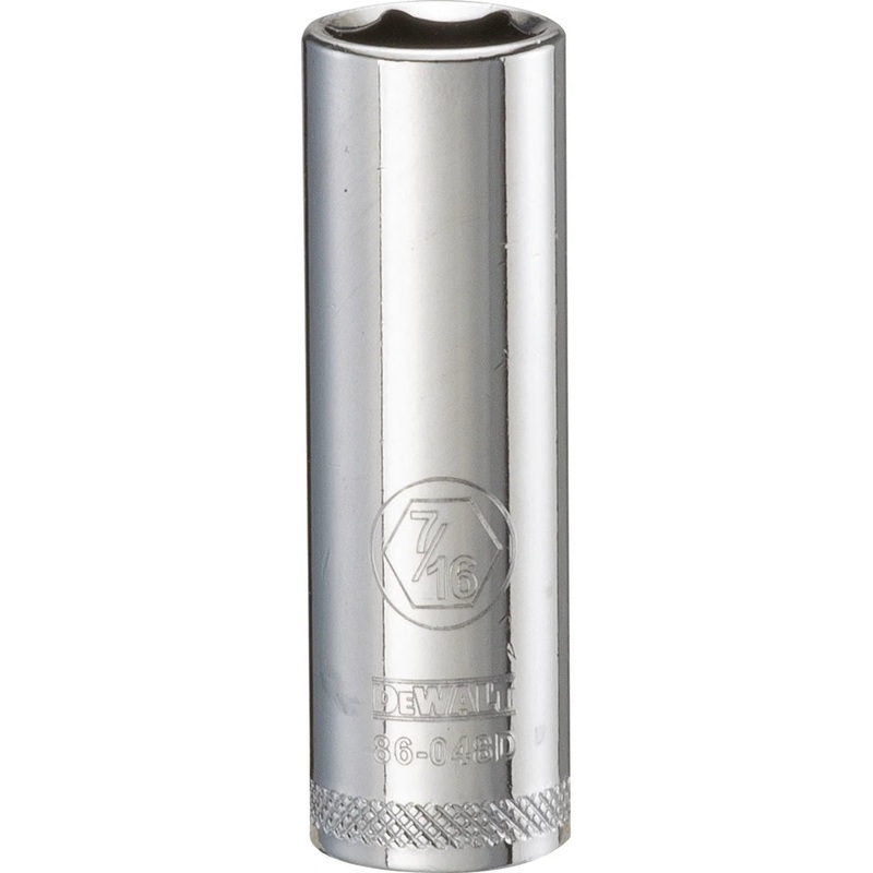 Dewalt 1/4 in Drive 6 pt Deep Socket 7/16 in