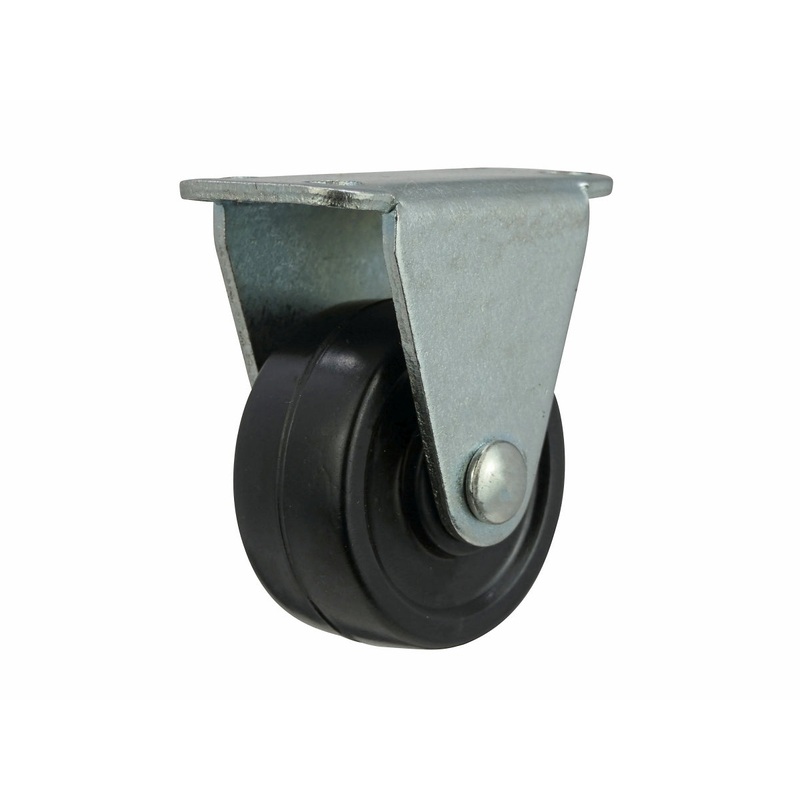 Shepherd Hardware 1-1/2-Inch Rubber Rigid Plate Caster, 40-lb Load Capacity