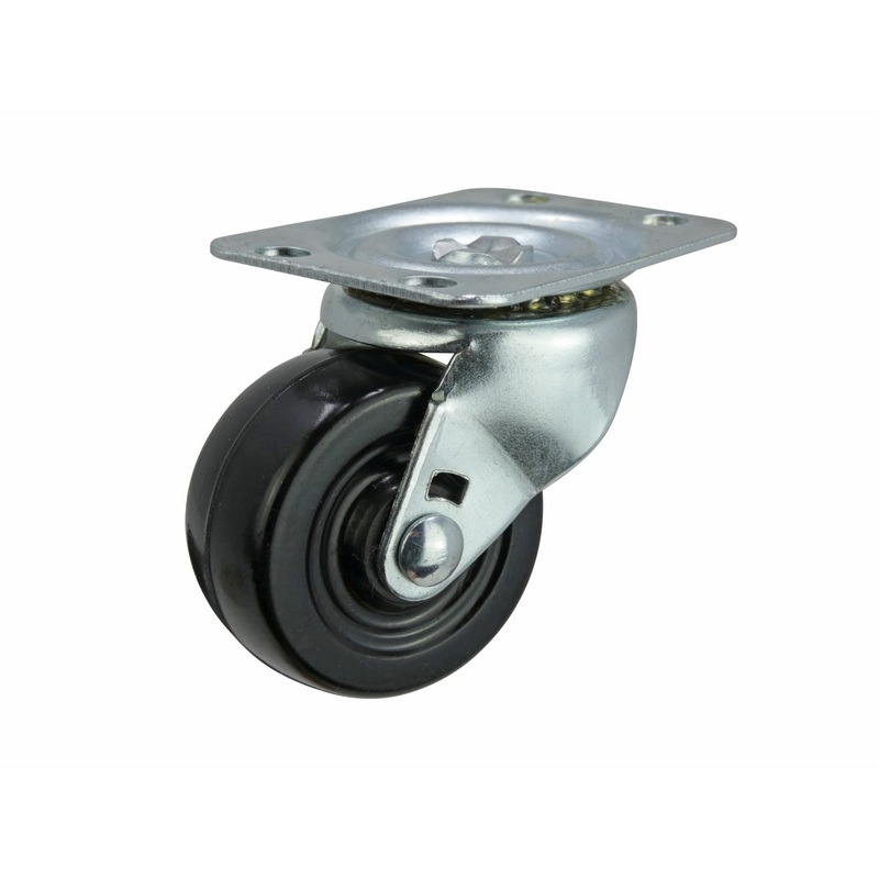 Shepherd Hardware 2-Inch Swivel Plate Soft Rubber Caster, 90-lb Load Capacity