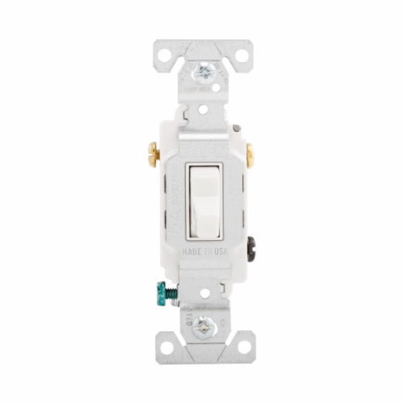 Eaton Cooper Wiring Commercial Grade Toggle Switch 15A, 120/277V White