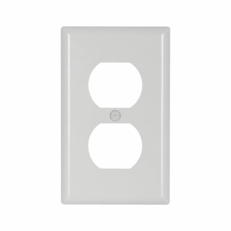 Eaton Cooper Wiring Duplex Receptacle Wallplate, White 1 Gang