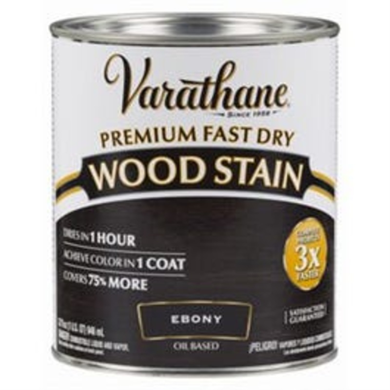 Fast Dry 1-Coat Interior Wood Stain, Oil-Based, Ebony, 1-Qt.