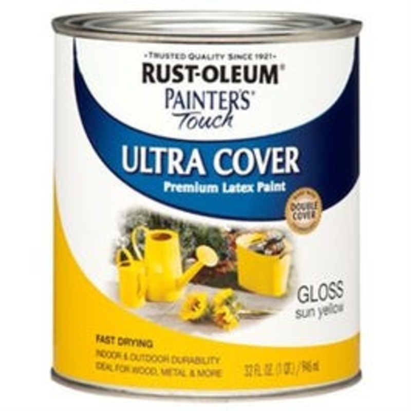 Painter’s Touch Ultra Cover Latex Paint, Sun Yellow Gloss, 1-Qt.