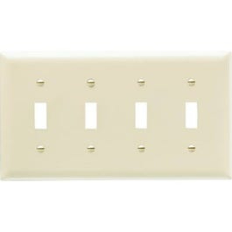 Wall Plate, Ivory 4-Toggle, Urea, Ivory
