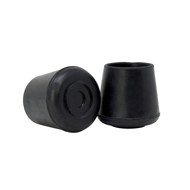 Shepherd Hardware 1-Inch Inside Diameter Rubber Leg Tips, 4-Pack, Black