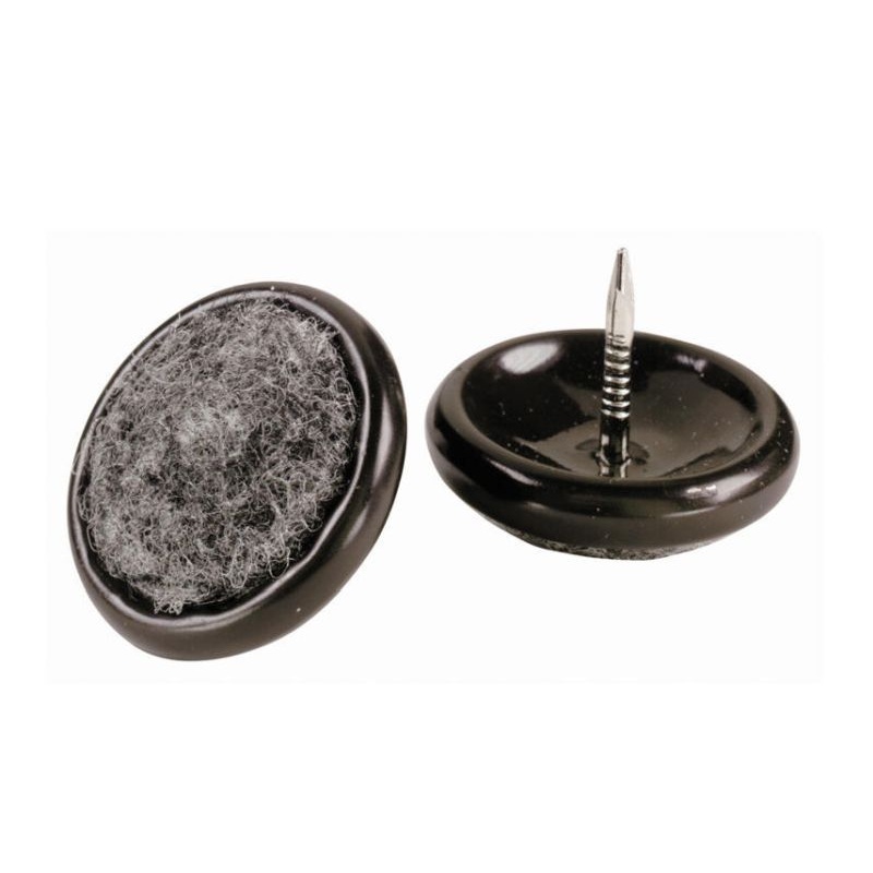 Shepherd Hardware 1-Inch Nail On Furniture Glides with Carpet Base, 4-Pack