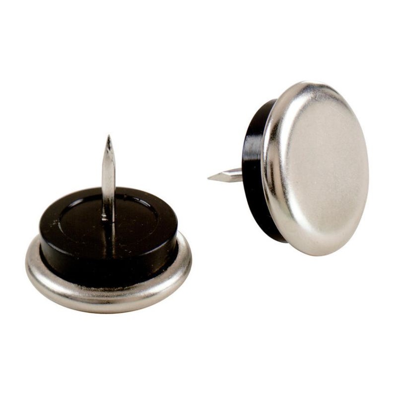 Shepherd Hardware 1-Inch Nail On Furniture Glides with Satin Nickel Base, 4-Pack