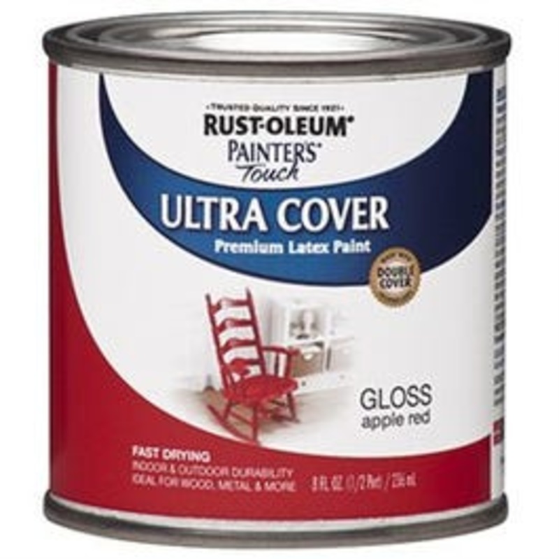 Painter’s Touch Ultra Cover Latex Paint, Red Apple, 1/2-Pint