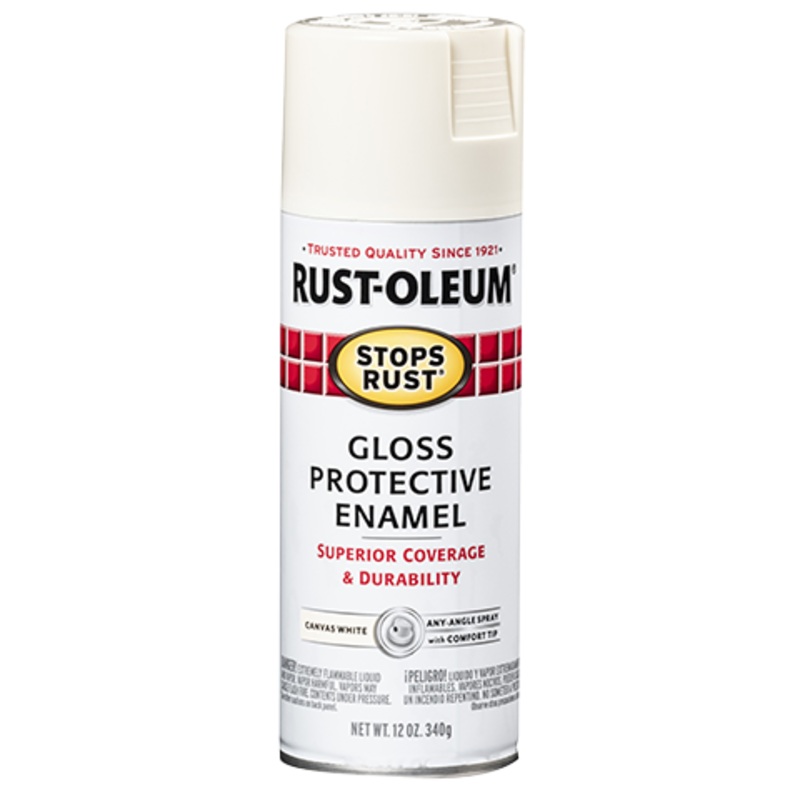 Rust-Oleum Protective Enamel Spray Paint Gloss Canvas White