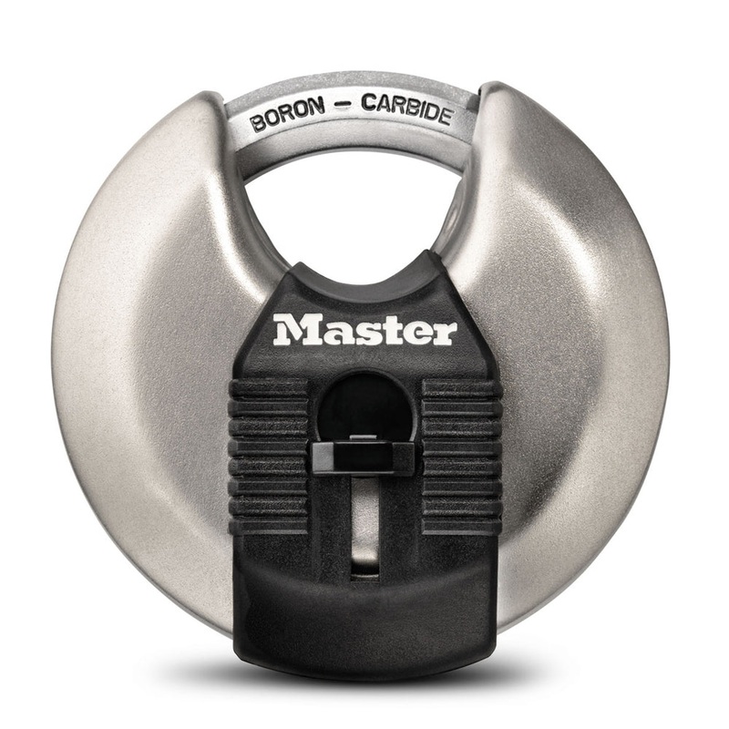 Master Lock 2-3/4in (70mm) Wide Magnum Stainless Steel Discus Padlock with Shrouded Shackle